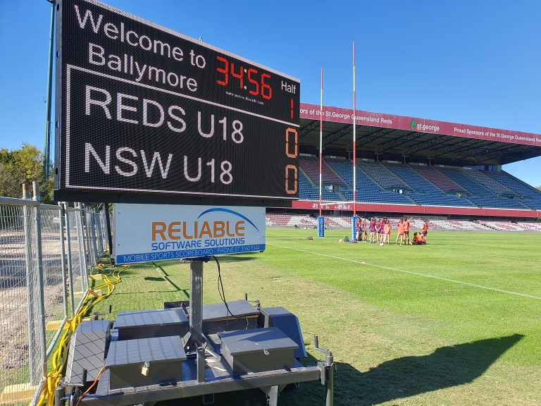 Large multisport LED scoreboard on trolley for sale